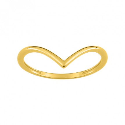 Anel em "v" em ouro amarelo 9k