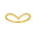 Anillo en "v" de oro amarillo 9k
