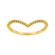 Anel em "v" entalhado em ouro amarelo 9k