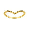 Anel em "v" entalhado em ouro amarelo 9k