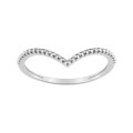 Anillo con muesca en "v" en oro blanco 9k