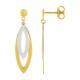 Pendientes colgantes de oro amarillo 9k y rodio