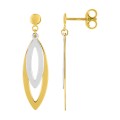 Pendientes colgantes de oro amarillo 9k y rodio