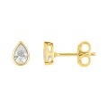 Pendientes de gota de oro amarillo 18k y circonitas