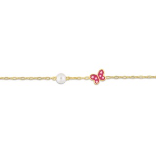 Pulsera niños mariposa oro amarillo 9k