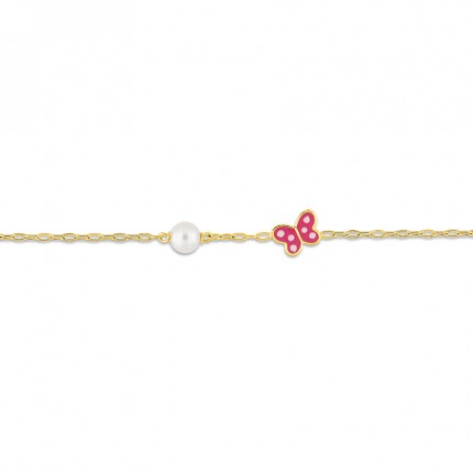 Pulsera niños mariposa oro amarillo 9k