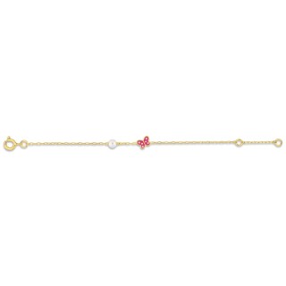 Pulseira de borboleta para crianças em ouro amarelo 9k