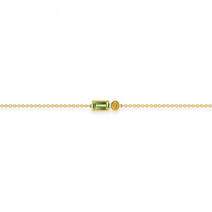 Pulsera de fantasía en oro amarillo 18k peridoto y citrino