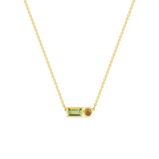 Collar de oro amarillo 18k peridoto y citrino