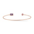 Pulseira em ouro rosa 18k com ametista e turmalina rosa