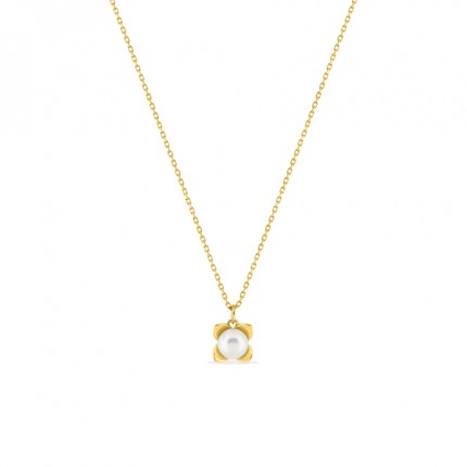 Colar em ouro amarelo 18k e pérola de água doce
