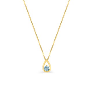 Colar de gotas em ouro amarelo 9k e topázio azul