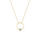Colar circular em ouro amarelo 9k e topázio azul