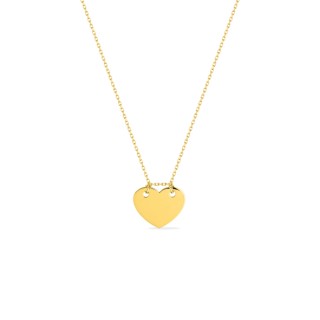 Colar em ouro amarelo 9K de 42 cm com pendente coração