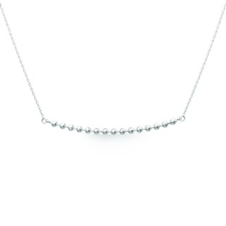 Collar de plata 15 bolitas centrales 42CM