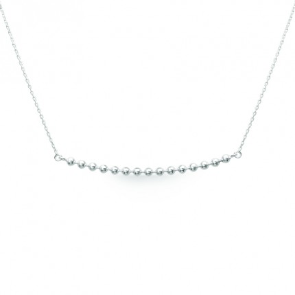 Collar de plata 15 bolitas centrales 42CM