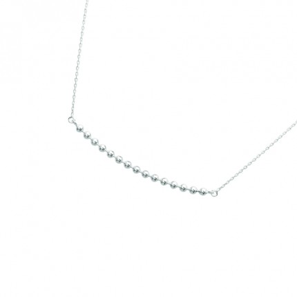Collar de plata 15 bolitas centrales 42CM