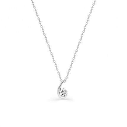 Colar em prata com pendente de zircónia 42 cm