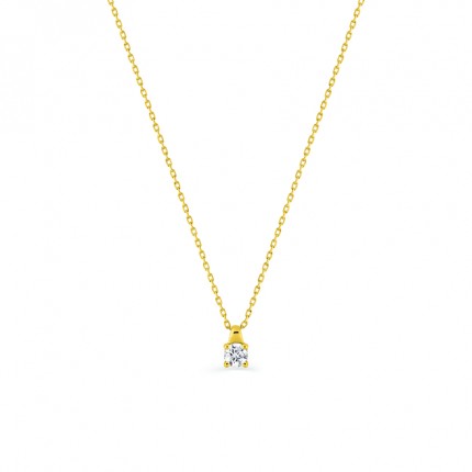 Collar de oro amarillo 9 KT de 42 cm con circonita