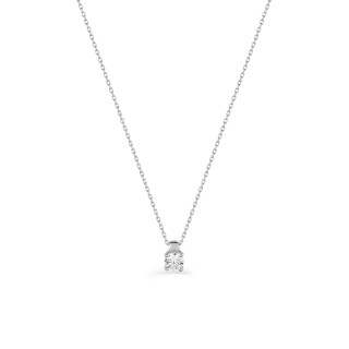 Colar em ouro branco 9 kt com zircónia de 42 cm