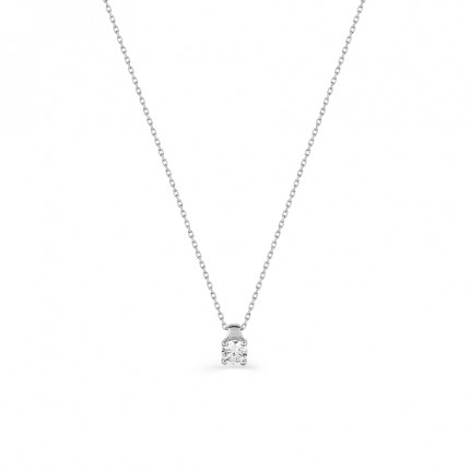 Colar em ouro branco 9 kt com zircónia de 42 cm