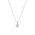 Collar de oro blanco 9k de 42 cm con colgante de 4 garras