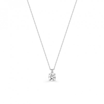 Colar em ouro branco 9 kt de 42 cm com zircónia de 5 mm