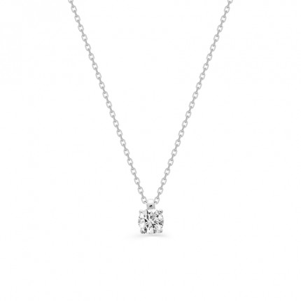 Collar plata rodiada 42 cm con colgante circonita cuadrada 5.5 mm
