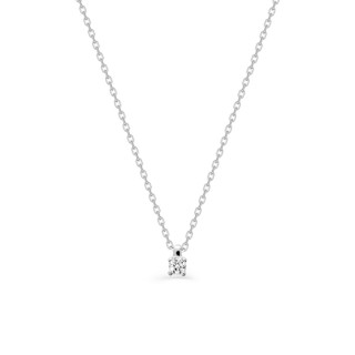 Colar em prata 42 cm com zircónia quadrada de 3mm