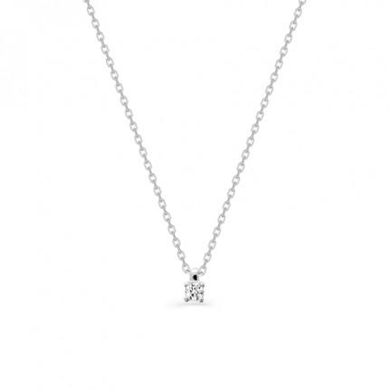 Colar em prata 42 cm com zircónia quadrada de 3mm