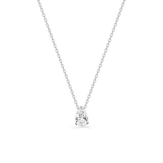 Collar plata rodiada 42 cm y colgante circonita triangular 7.5 mm