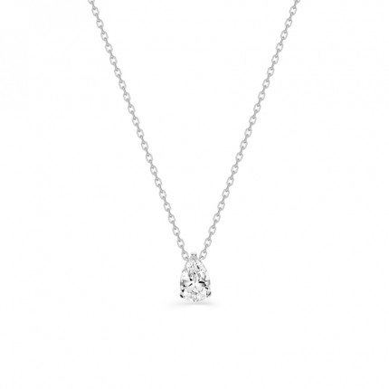 Collar plata rodiada 42 cm y colgante circonita triangular 7.5 mm