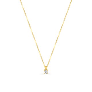 Colar com pendente de zircónia e fio em ouro amarelo 18K de 42 cm