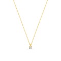 Colar com pendente de zircónia e fio em ouro amarelo 18K de 42 cm