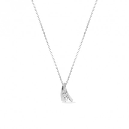 Collar de oro blanco 18K de 42 cm y diamantes de 0,08 ct
