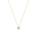 Collar de oro amarillo de 18K de 42 cm con colgante de circonita