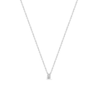 Collar de oro blanco 18k y diamante 0,04 mm de 42 cm