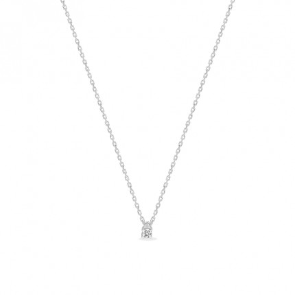 Collar de oro blanco 18k y diamante 0,04 mm de 42 cm