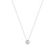 Colar em ouro branco 18K com pendente de zircónia de 42 cm