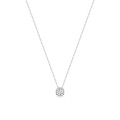 Colar em ouro branco 18K com pendente de zircónia de 42 cm