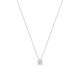 Collar de oro blanco de 18K con diamante 0.08 ct en chatón de 42 cm