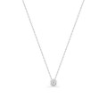 Colar em ouro branco 18K com diamante de 0.08 ct em chaton de 42 cm