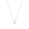 Colar em ouro branco 18K com diamante de 0.08 ct em chaton de 42 cm