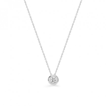 Colar em ouro branco 18K com diamantes de 0.23 ct em chaton de 42 cm