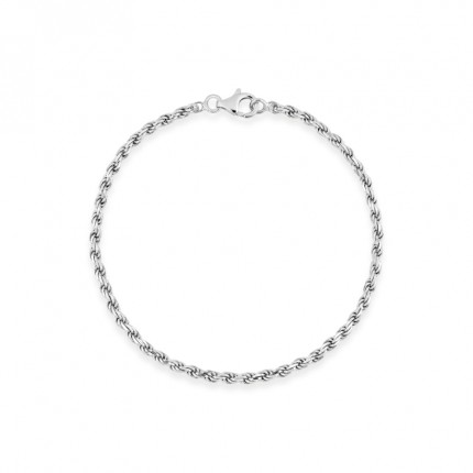 Pulsera de plata modelo cable de 18 cm