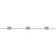 Pulsera de plata 3 mariposas esmalte azul 14+3CM