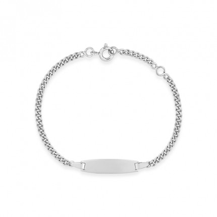 Pulseira de bébé em prata rodiada de 15 cm