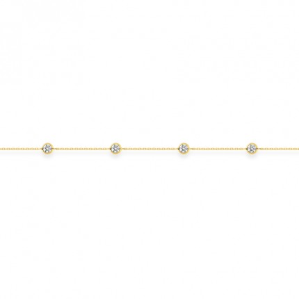 Pulsera de oro amarillo de 18K con circonitas en chatones