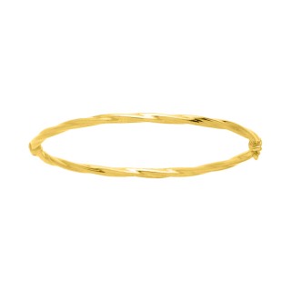 Pulseira rígida em ouro amarelo 18K com trançado