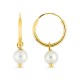 Argolas em ouro amarelo 9 kt pérola de 4 mm